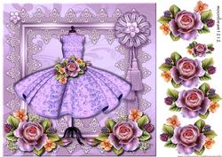 Pretty Dress in Lace Frame& English Roses
