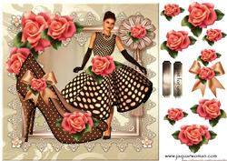 Pretty Shoes in Lace Frame with Roses