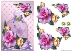 Jar of Spring Roses & Butterfly