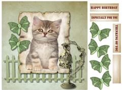 Cute Kitten Vintage Paper