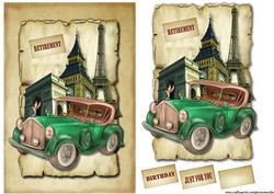 Male Card Vintage Car