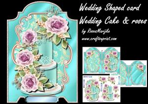 Mini Kit Wedding Cake & Roses Shaped Card