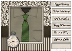 Male Card Shirt & Tie