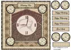 Male Card Birthday Time Art Deco