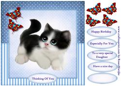 Cute Kitten & Butterflies