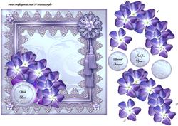 Bleu Flowers in Lace Frame