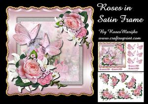 Roses in Satin Frame