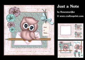 Cute Owl Just a Note Mini Kit