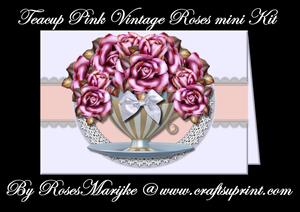 Teacup Pink Vintage Roses Mini Kit