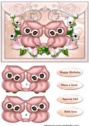 Cute Pink Owls