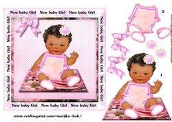 Quick Card New Baby Girl Ethnic