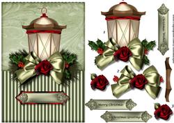 Christmas Lantern & Satin Bow