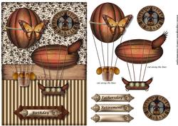 Male Card Steampunk Hot Air Ballons