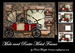 Mini Kit Male Card Rustic Metal Frame