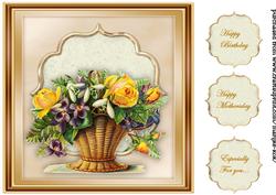 Vintage Flower Basket Topper 4