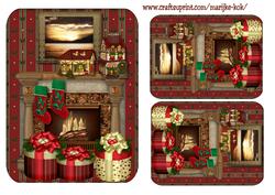 Male Christmas Card Fireplace.