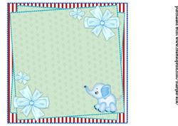 Insert Welcome New Baby Boy Cute Elephant
