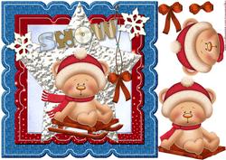 Scallop Topper Christmas Bear