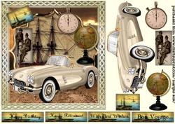 Male Card 1950's Car