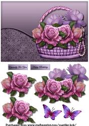 Basket with Roses 3