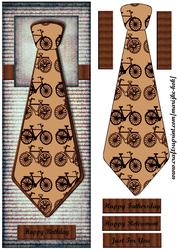 Large Dl Male Card Vintage Tie