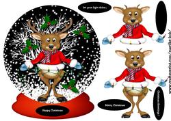 Snow Globe Let Your Light Shine Reindeer