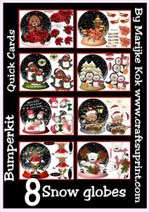 Bumperkit 8 Sheets Snowglobes Christmas