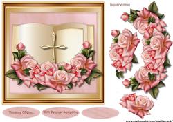 Sympathy Book Pink Roses Topper