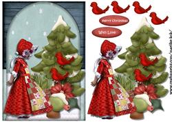 Christmas Girl and Her Little Friends