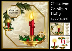 Christmas Candle & Holly