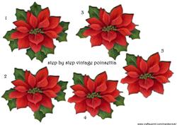 Step by Step Vintage Poinsettias
