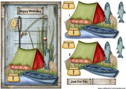 Male Card Gone Fishing