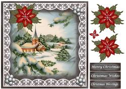Vintage Christmas Church in the Snow