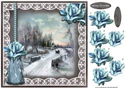 Vintage Snowscene & Ice Roses