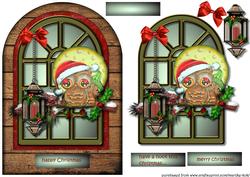 Christmas Owl Arch Card