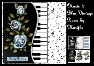 Music & Bleu Vintage Roses Mini Kit