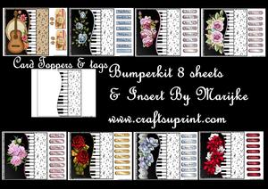 Bumperkit Music Card Toppers& Tags 8 Sheets