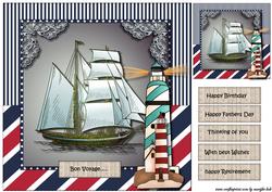 Male Card Topper Nautic