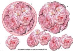 Round Topper Pink Roses