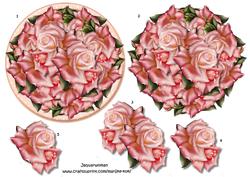 Round Topper Pink Edwardian Roses