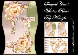 Shaped Card Winter Roses