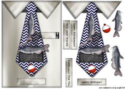 Male Card Tie Gone Fishing