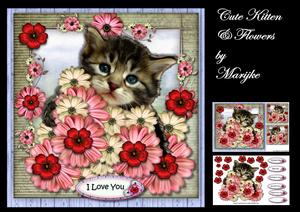 Cute Kitten & Flowers Mini Kit