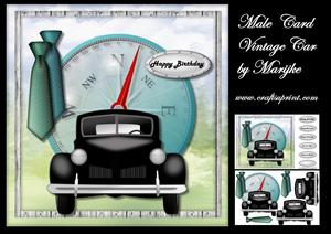 Male Card Vintage Car Mini Kit