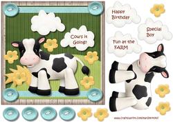 Birthday Boy Cute Cow