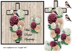 Sympathy Cross & Antique Roses