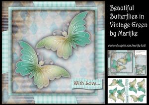 Beautiful Butterflies in Vintage Green Mini Kit