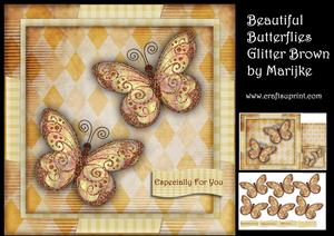 Beautiful Butterflies Glitter Brown