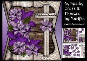 Sympathy Cross & Purple Flowers Mini Kit