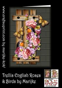 Trellis English Roses & Birds Mini Kit